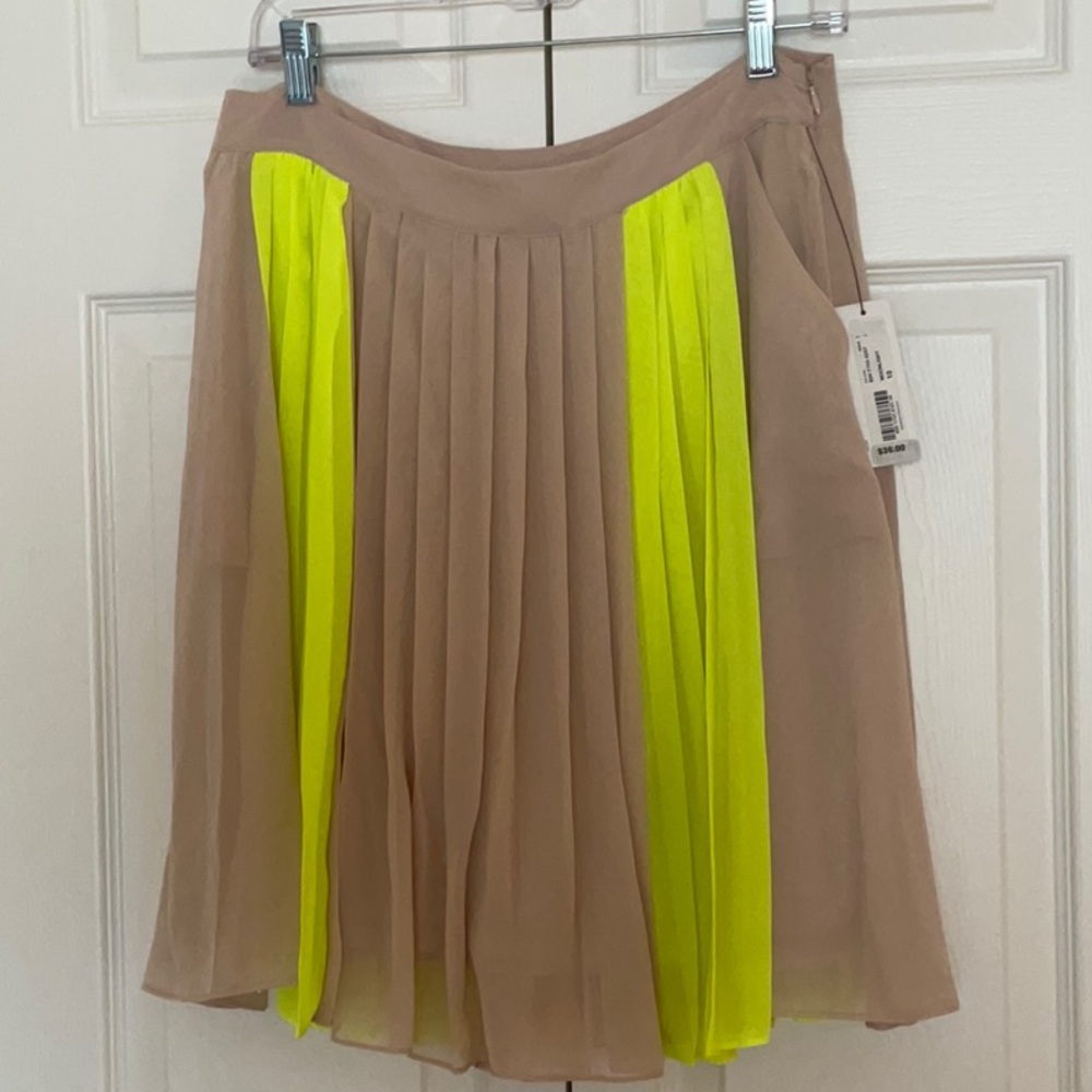 Silky poly pleated skirt